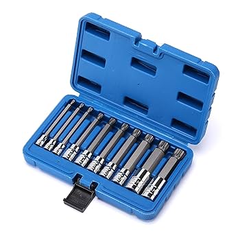 MIXPOWER 10 Piece Spline Tip Bit Socket Set, M-Type, S2 and